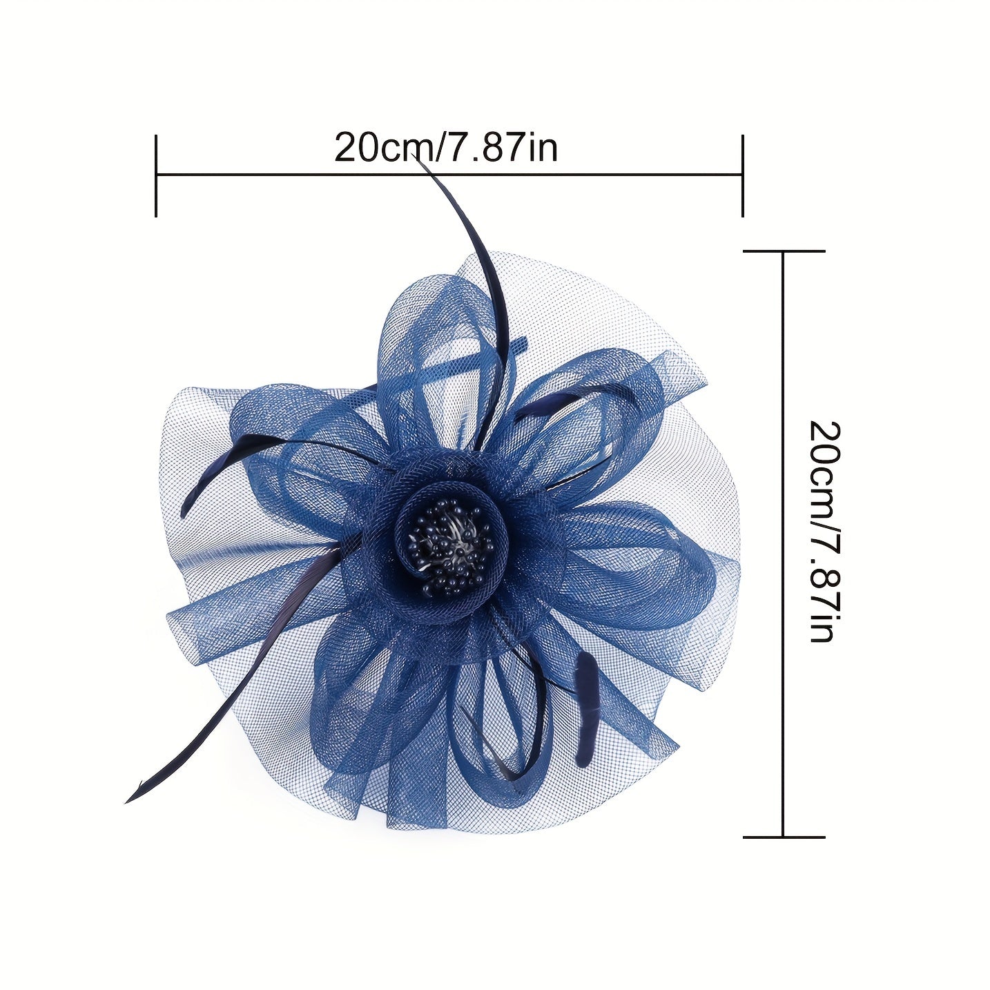 Faux Feather Flower Headband for Women Wedding Tea Party Fascinator Accessory