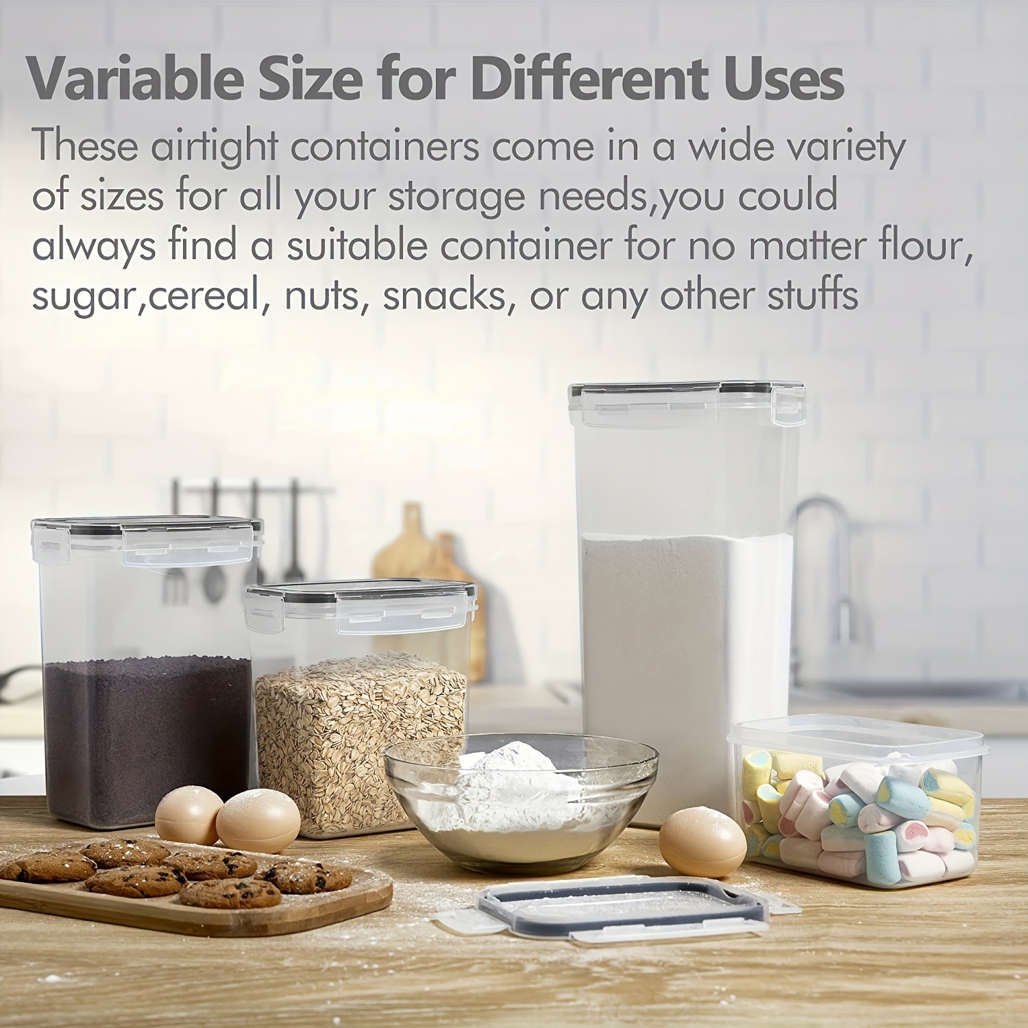 6-Piece BPA-Free Food Storage Container Set with Labels for Pantry Organization