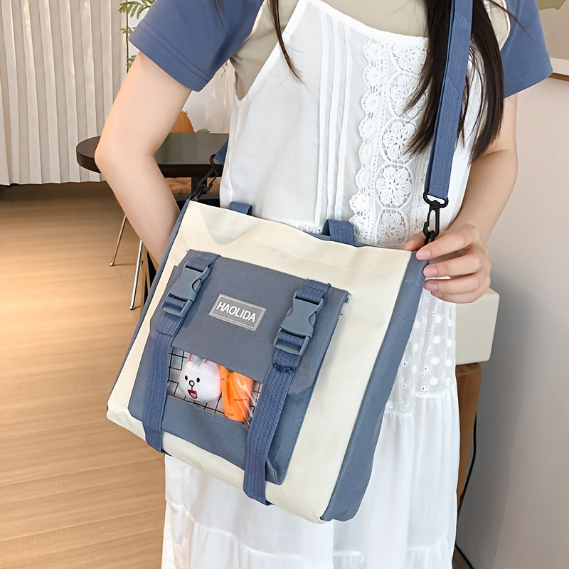 4-Piece Nylon Backpack Set for School Travel with Adjustable Straps and Zipper Closure