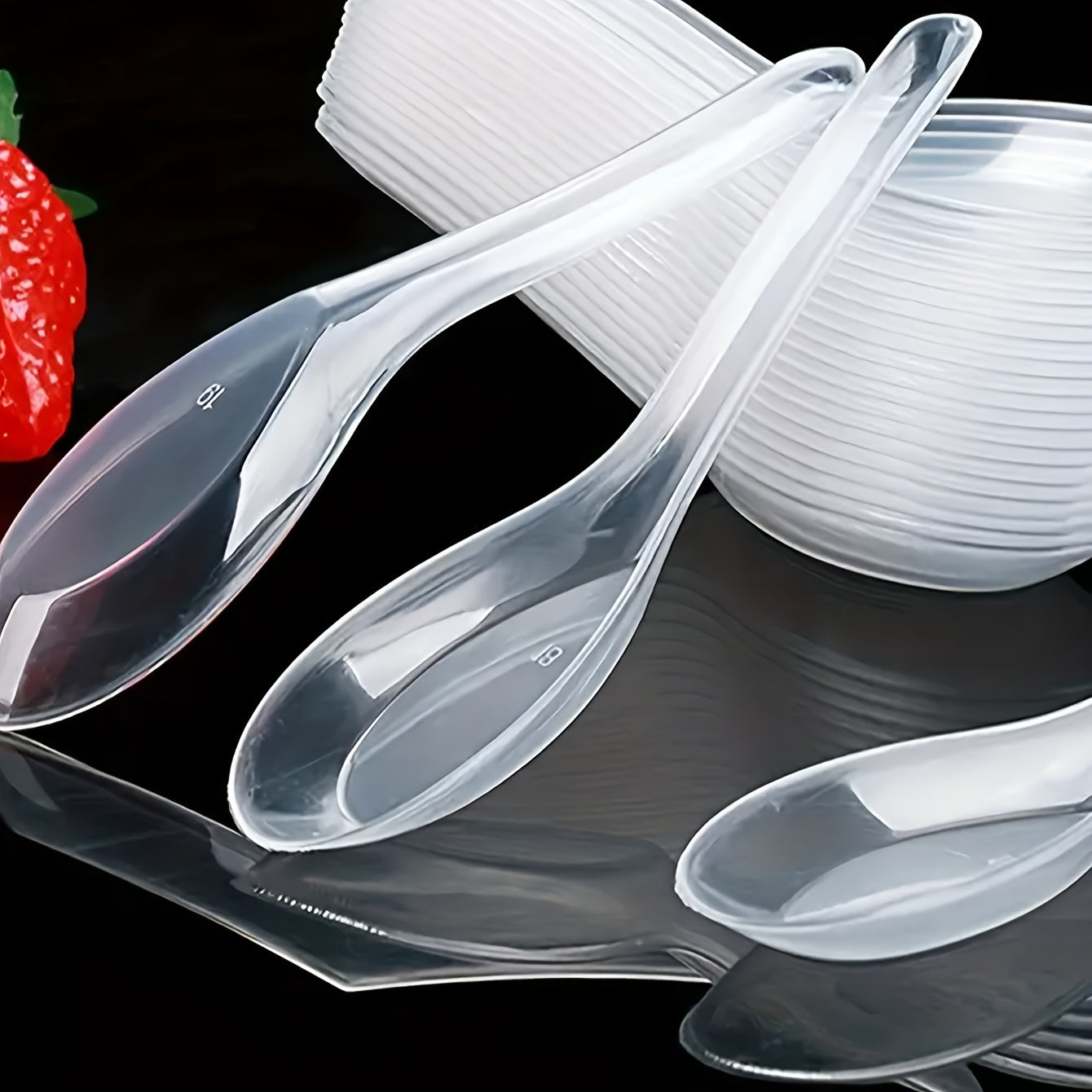 120-Pack Clear Plastic Dessert Spoons Disposable Utensils for Food Service and Events