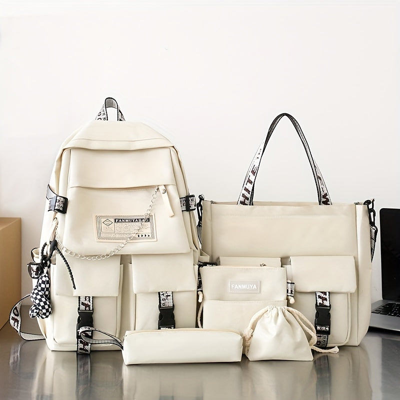 Large Capacity Canvas School Backpack for Men and Women Anti-Theft Campus Style