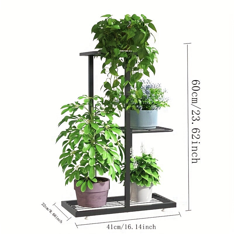 European Style Multi-Tier Metal Plant Stand White Rustproof Indoor Balcony Decor