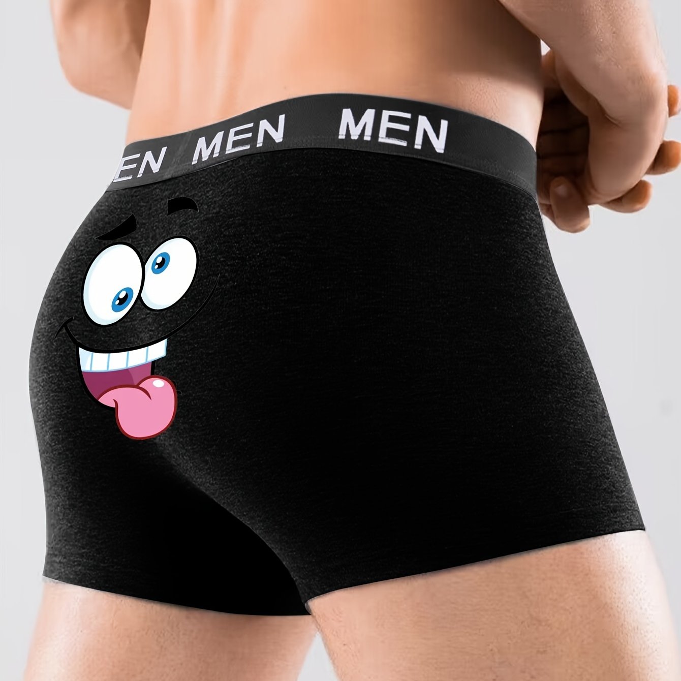 Men's Printed Boxer Briefs Breathable Polyester Blend Elastic Waistband