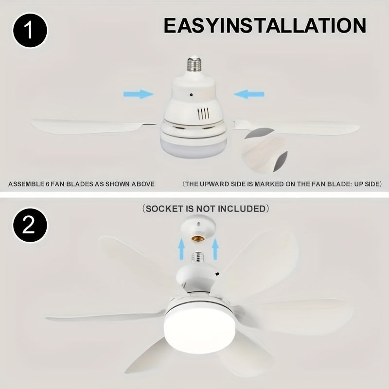 30W Smart Ceiling Fan with Light E27 Dimmable 3-Color Remote Control Quiet Modern