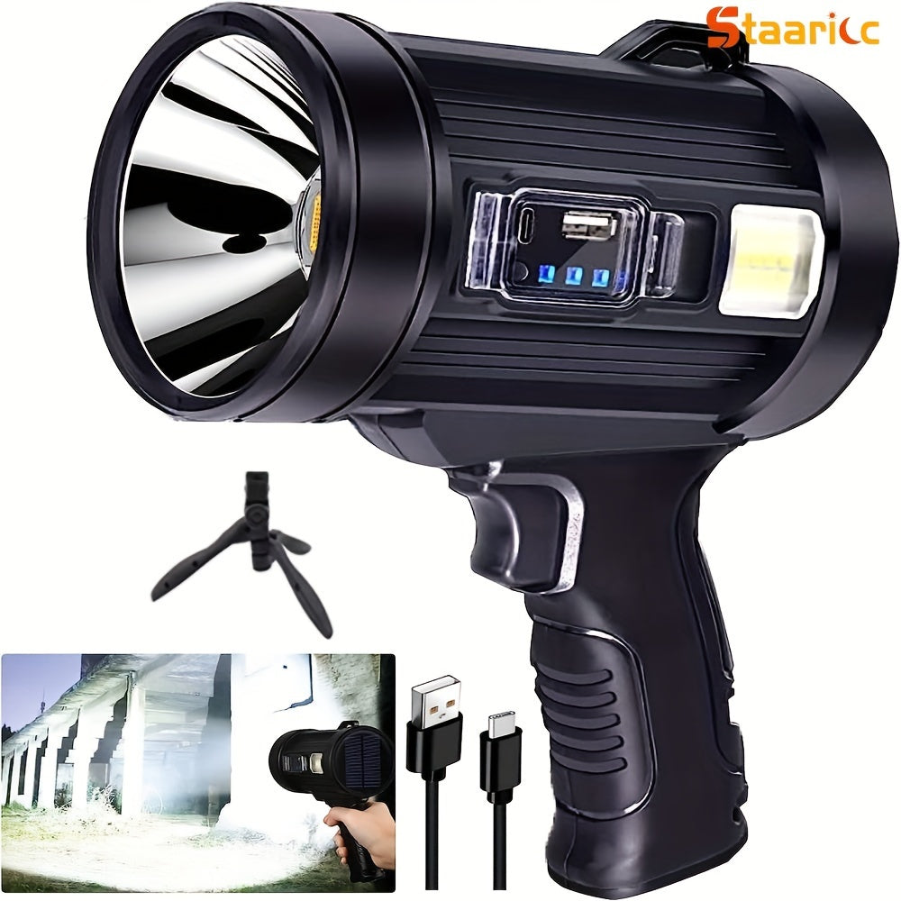 Linterna de mano con luz LED recargable con 3 modos, filtros de color 4, soporte USB para acampar, cazar, navegar