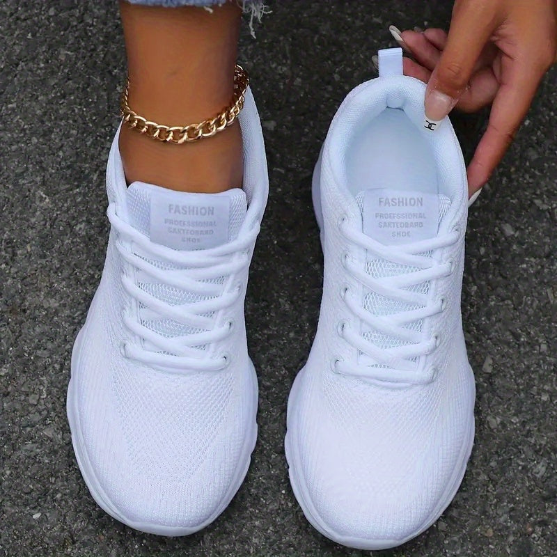 Women's White Slip-On Sneakers Light-Colored Casual Shoes
