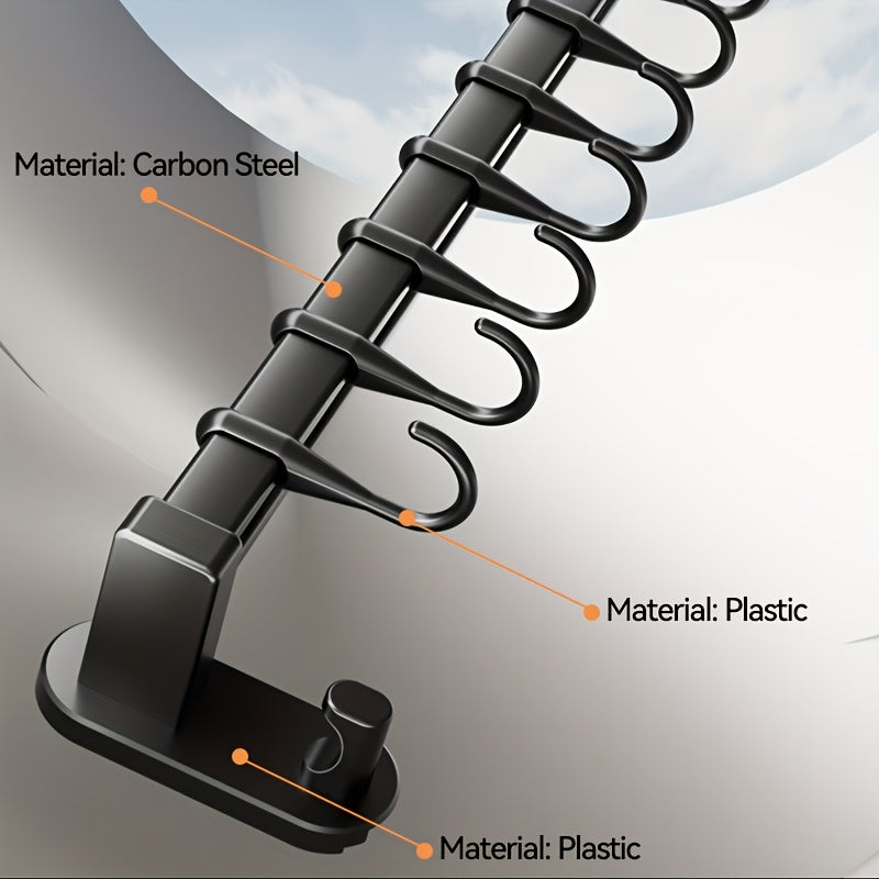 Kitchen Organizer Rack Carbon Steel for Chopsticks Knives and Seasonings Easy Installation