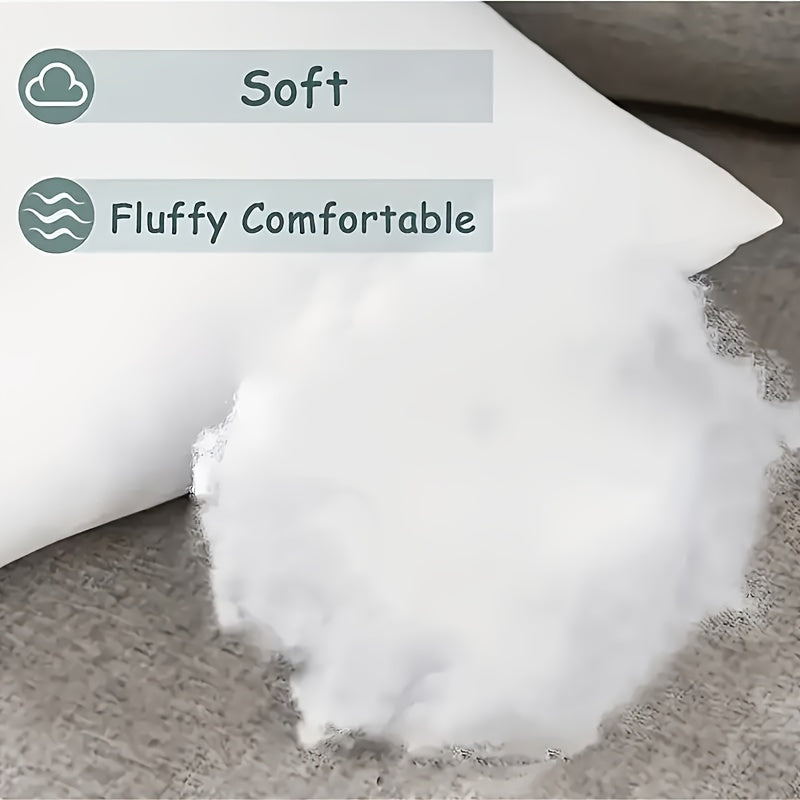 White Microfiber Throw Pillows Set of 4 Hypoallergenic Fluffy Cushions for Bed Couch Decor