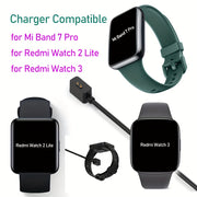 Flat Magnetic USB Charging Cable for Smartwatches 1m Compatible with Xiaomi and Redmi