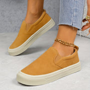 Women's Slip-On Loafers Breathable Flannel Upper Casual All-Season Shoes