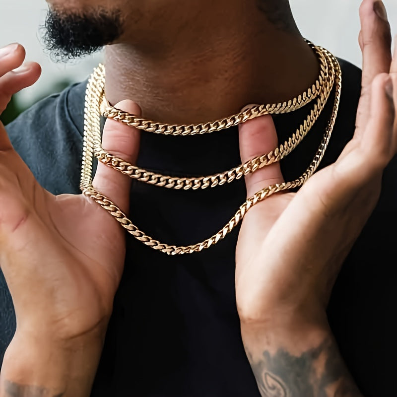 8mm zanglamaydigan po'lat Miami Cuban zanjiri, taqlidiy olmos kesilgan, 6 tomonli taqinchoq