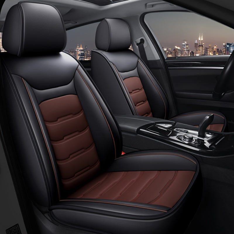5-Seat Faux Leather Car Seat Covers for SUVs and Sedans Scratch and Wear Resistant All-Season