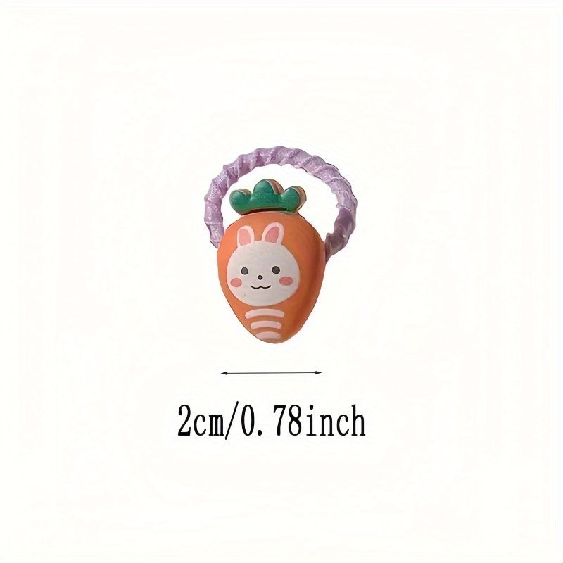 20-Pack Flower Hair Ties for Women Girls Plastic Hair Bands with Fruit and Animal Details