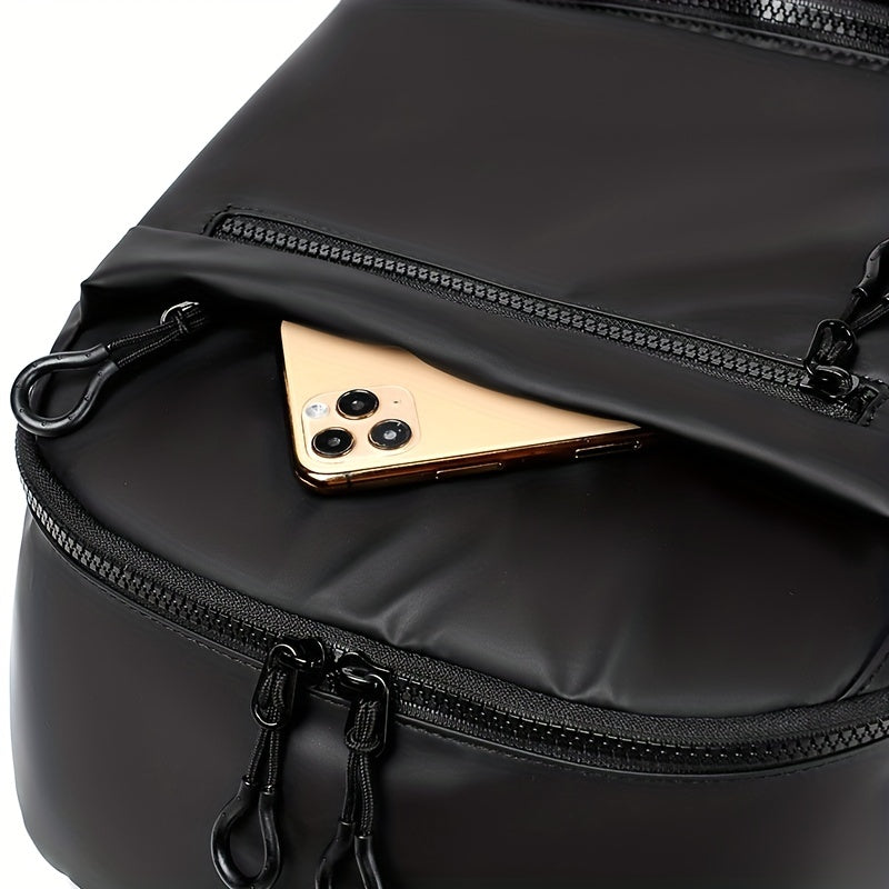 Men's 14-Inch Polyester Laptop Backpack for Travel Casual and School Black