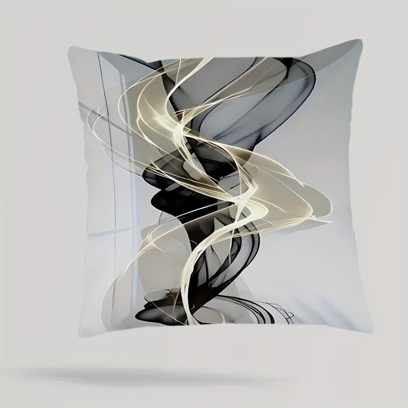 Abstract Geometric Throw Pillow Cover 44.96cm Gray Polyester Machine Washable