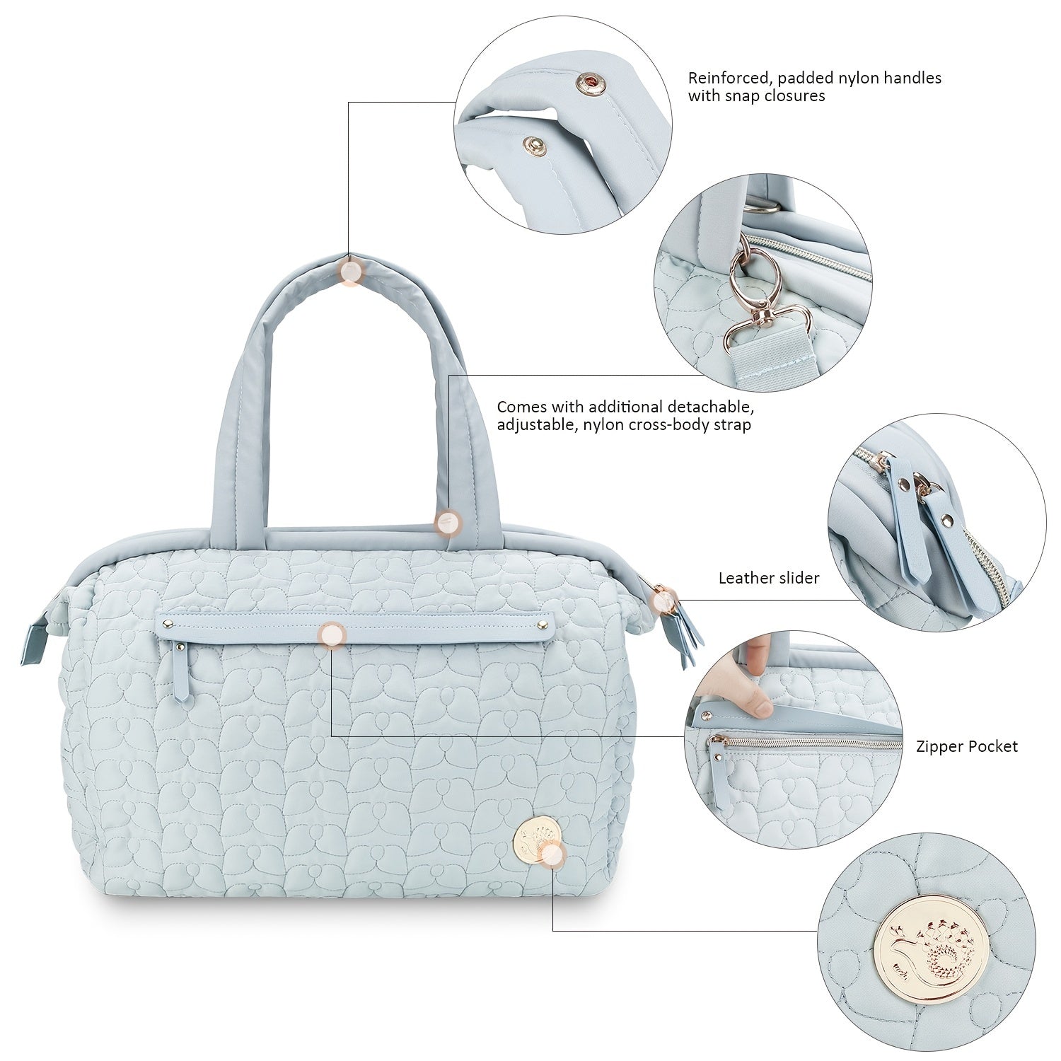 Large Diaper Tote Bag for Parents with Multiple Compartments and Durable Material