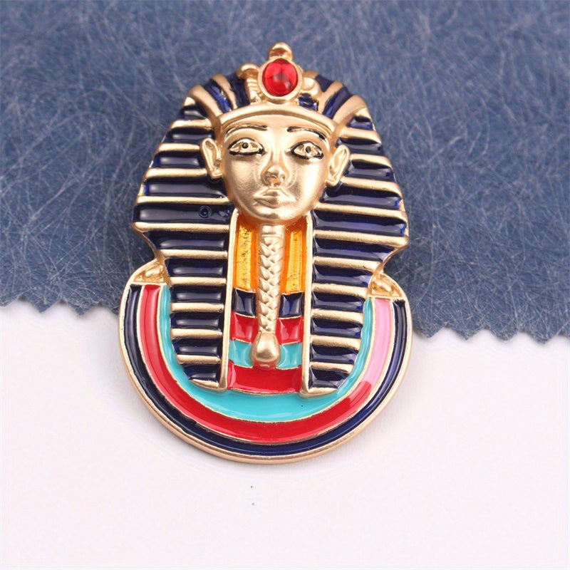 Elegant Rhinestone Pharaoh Brooch Pin Irregular Shape for Clothing Bags Hats