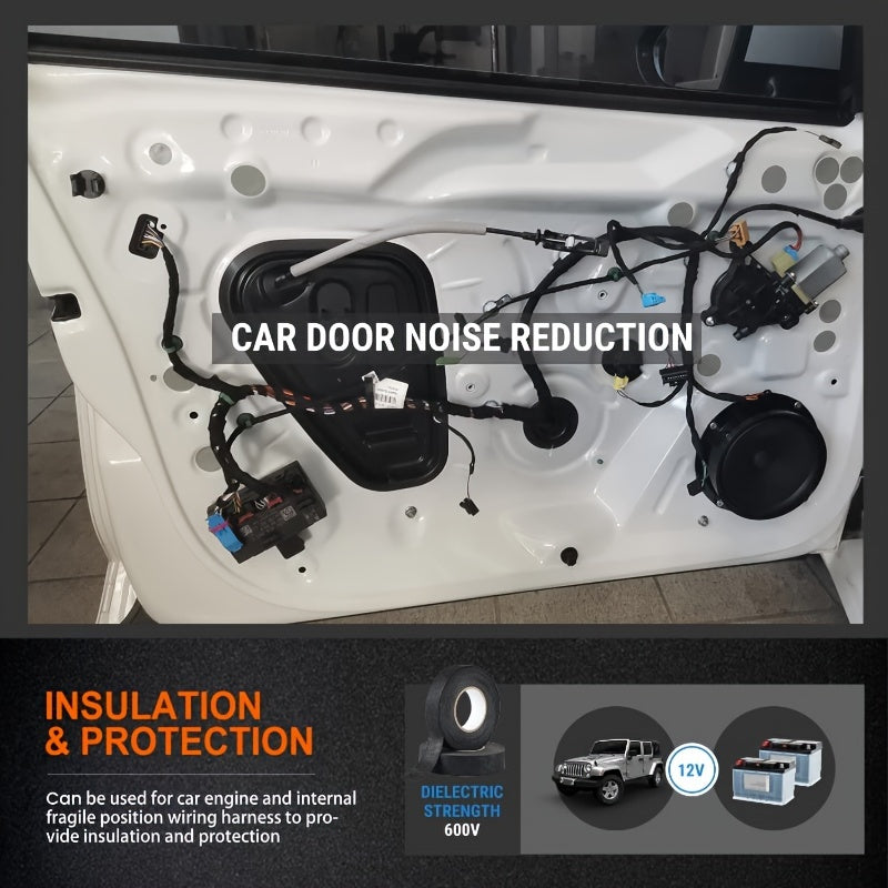 Black Fabric Adhesive Tape 15mm x 15m for Car Wiring Noise Reduction