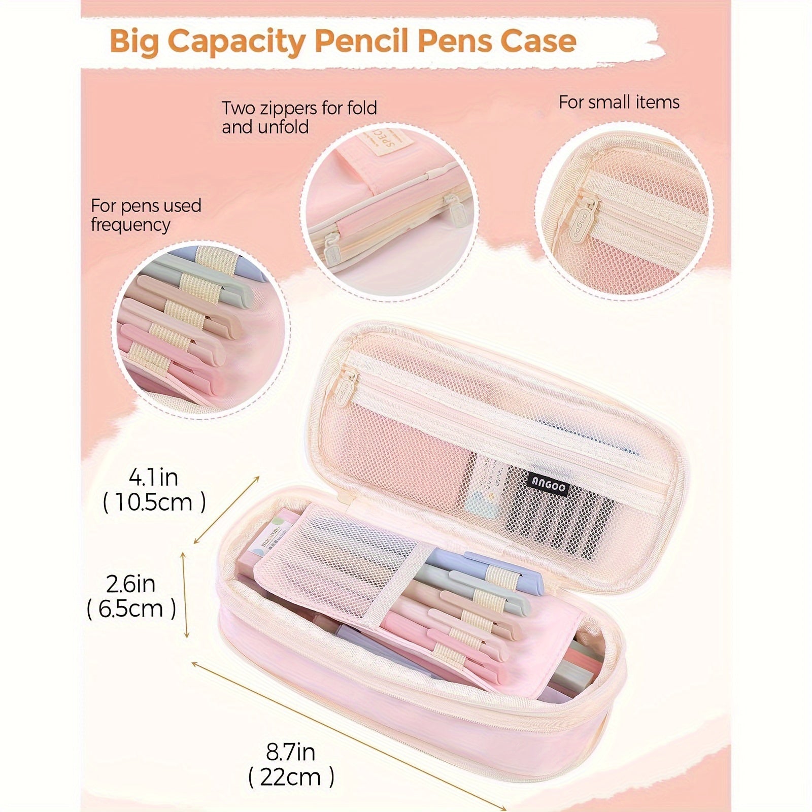 Набор канцелярских принадлежностей из 44 предметов с большим пеналом, маркеры, гелевые ручки, механические карандаши для школы