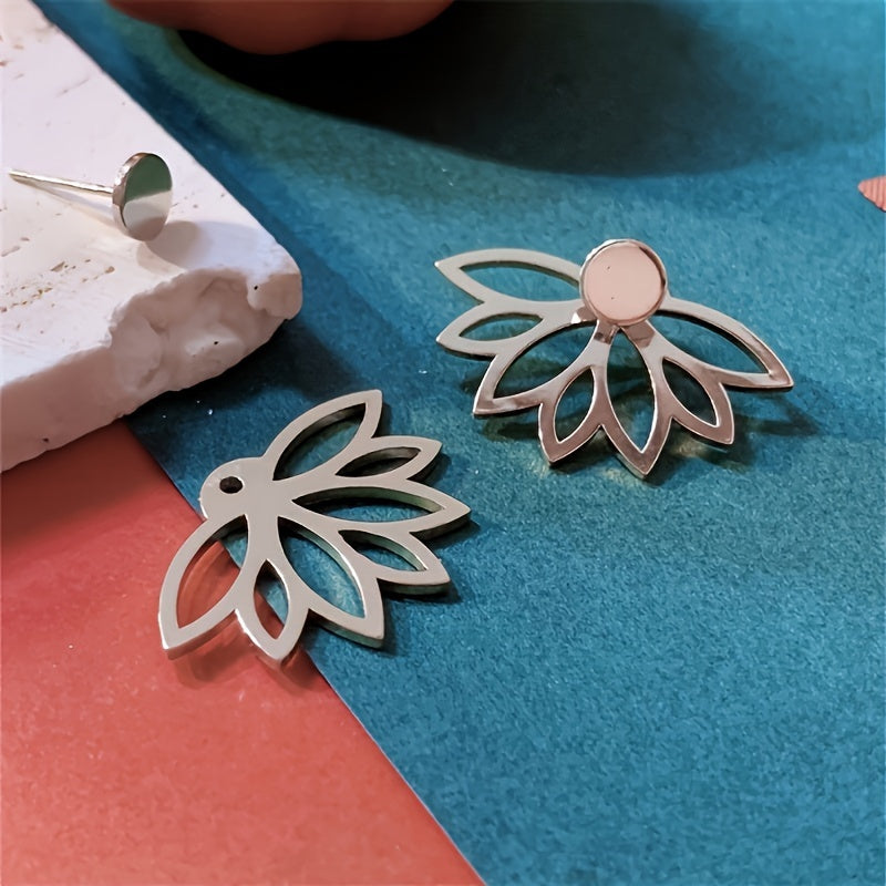 Женские серьги с золотистым тоном Lotus с застёжкой-карабином, украшенные цветами и сверкающими камнями