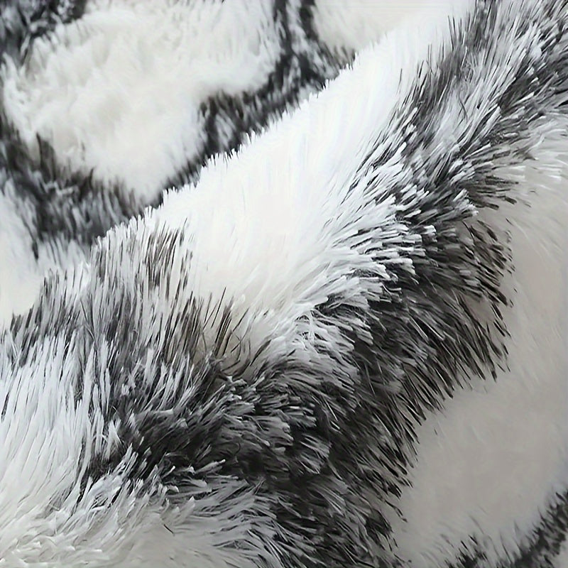 Alfombra de cuadros gris y blanca para sala de estar, dormitorio, baño, tapete antideslizante para suelo