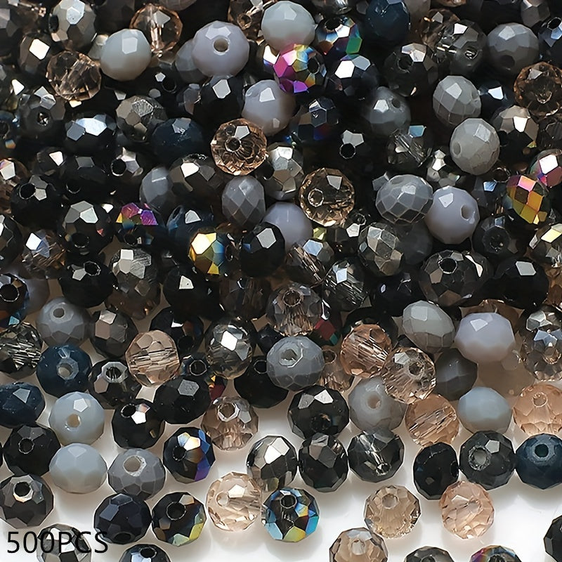 500 Pieces Imitation Crystal Glass Beads 4mm Faceted Round Spacer Jewelry Making