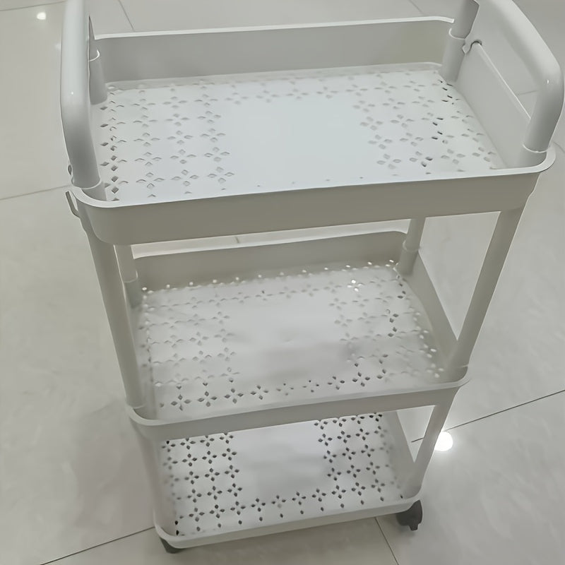 Rolling Storage Cart with Multi-Tier Shelves for Kitchen Bedroom Living Room