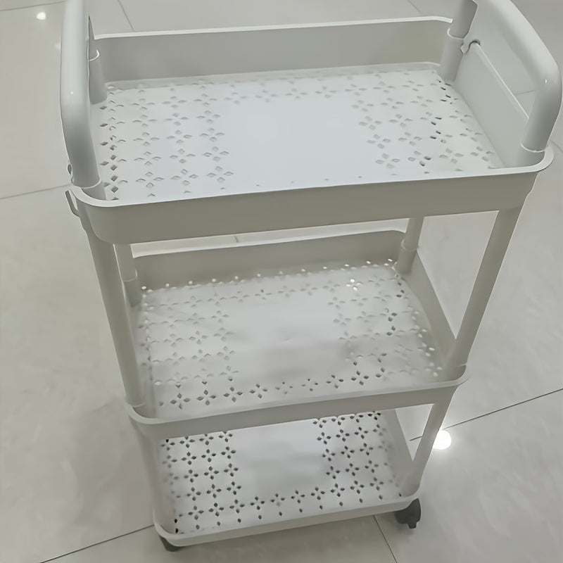 Rolling Storage Cart with Multi-Tier Shelves for Kitchen Bedroom Living Room