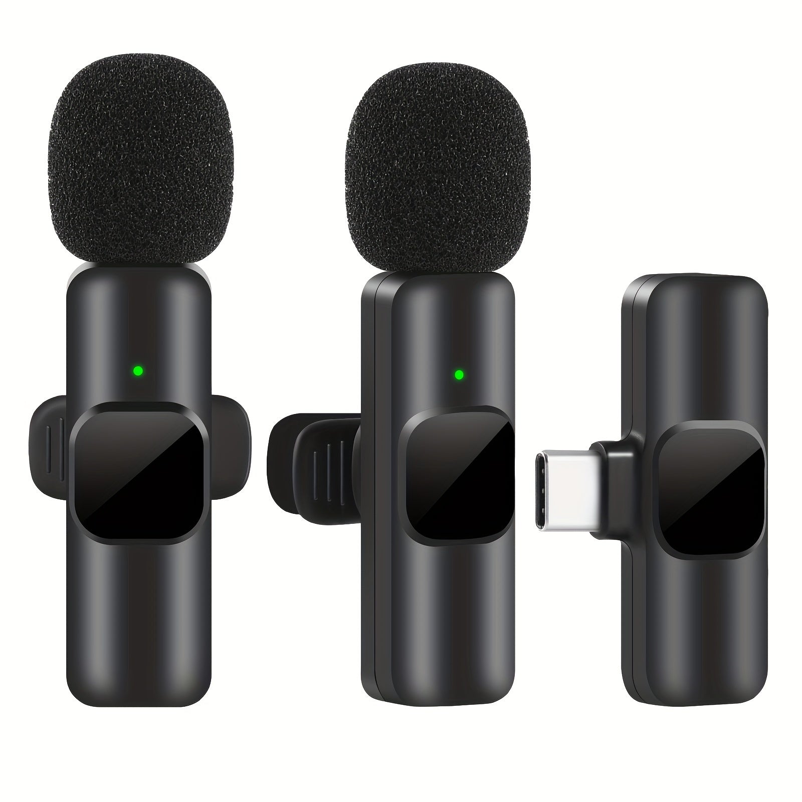 Wireless Microphone with Noise Cancelling for Vlog Video Recording and Live Streaming