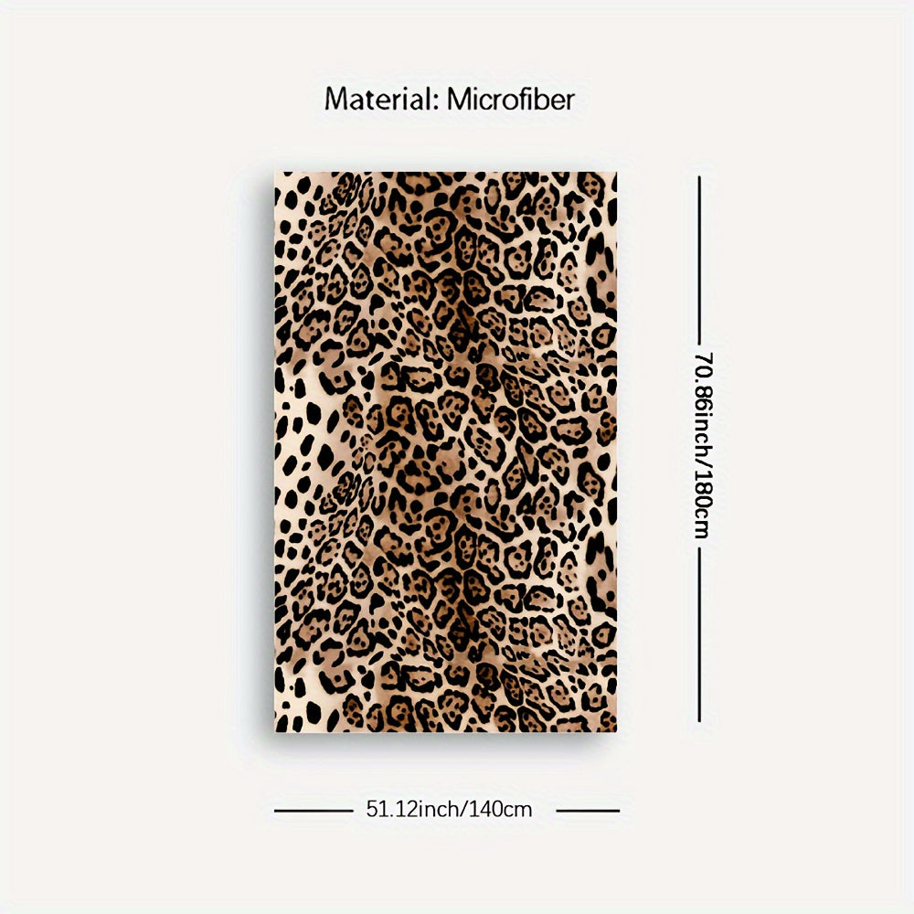 Leopard Print Microfiber Beach Towel Oversized Quick Dry Absorbent for Beach Pool