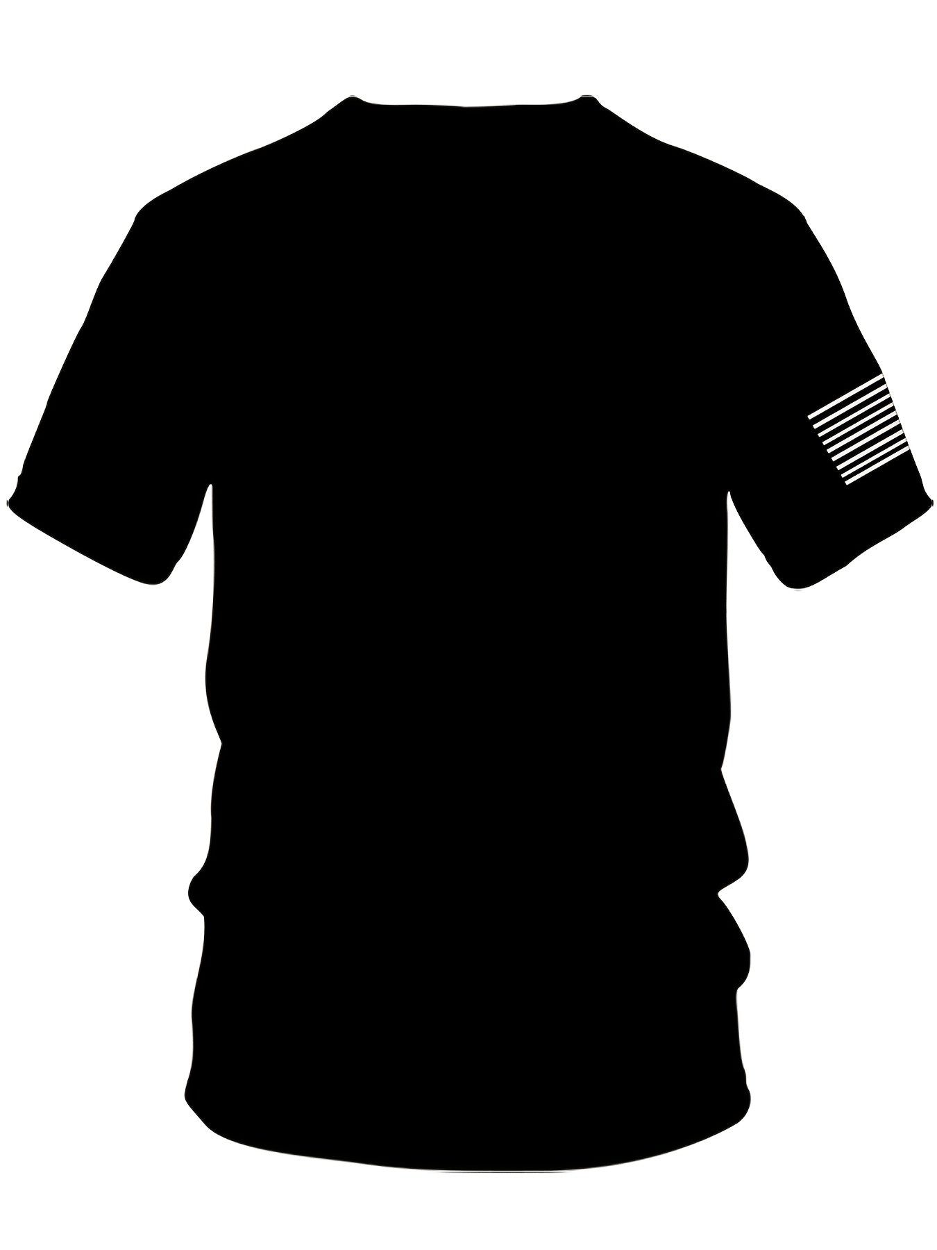 Men's Plus Size USA Print Short Sleeve T-Shirt Polyester Spandex Casual Sports