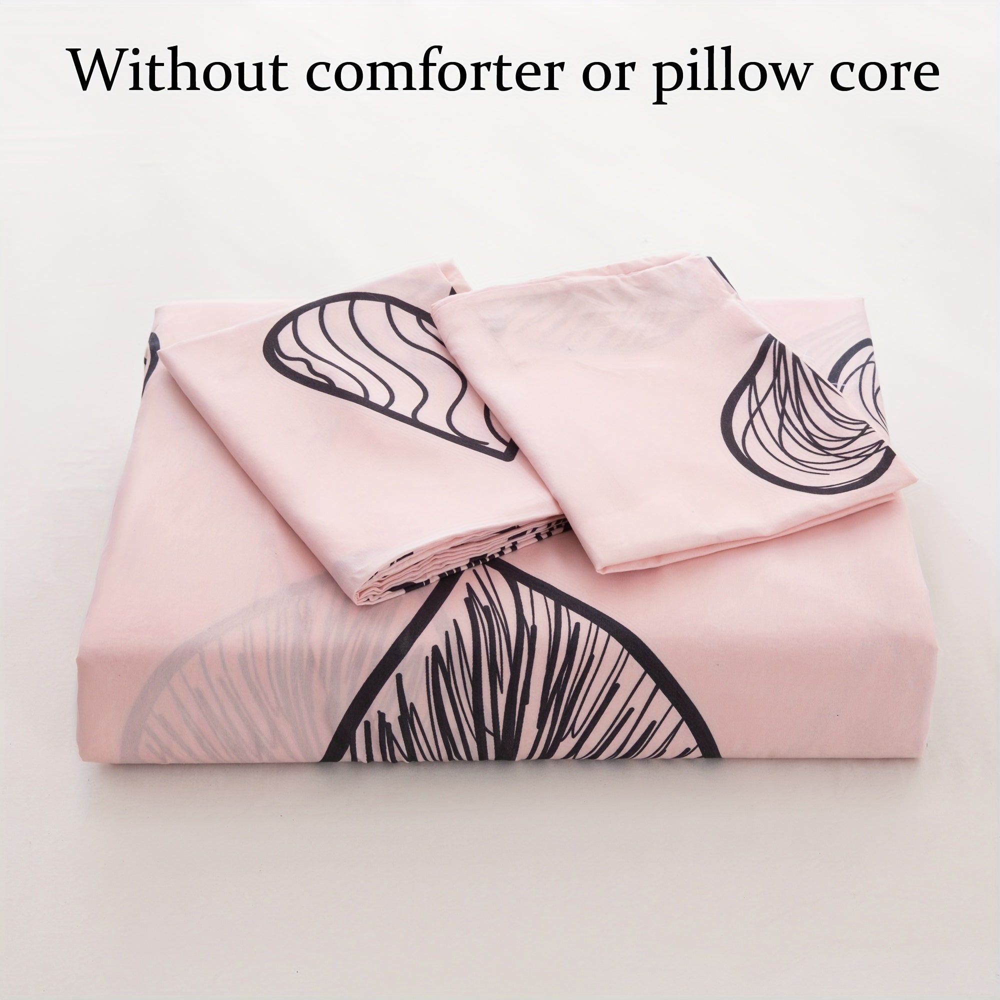 Black Heart Pattern Duvet Cover Set 3 Pieces Includes Duvet Cover and Pillowcases