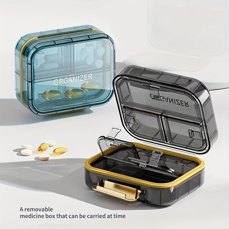 Portable Pill Organizer 7 Compartments Lightproof Moisture-Sealed Box