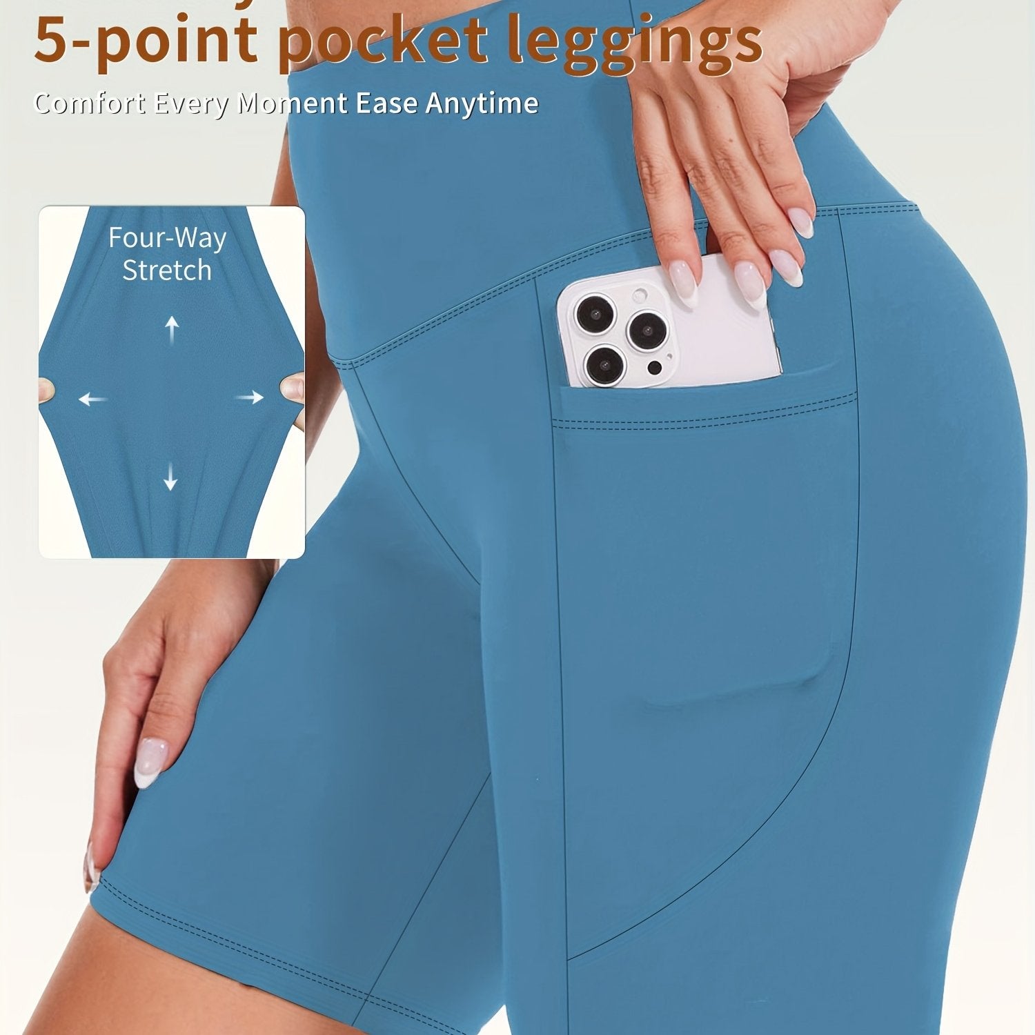 Plus Size Women Biker Shorts Tummy Control High Waisted Yoga Running