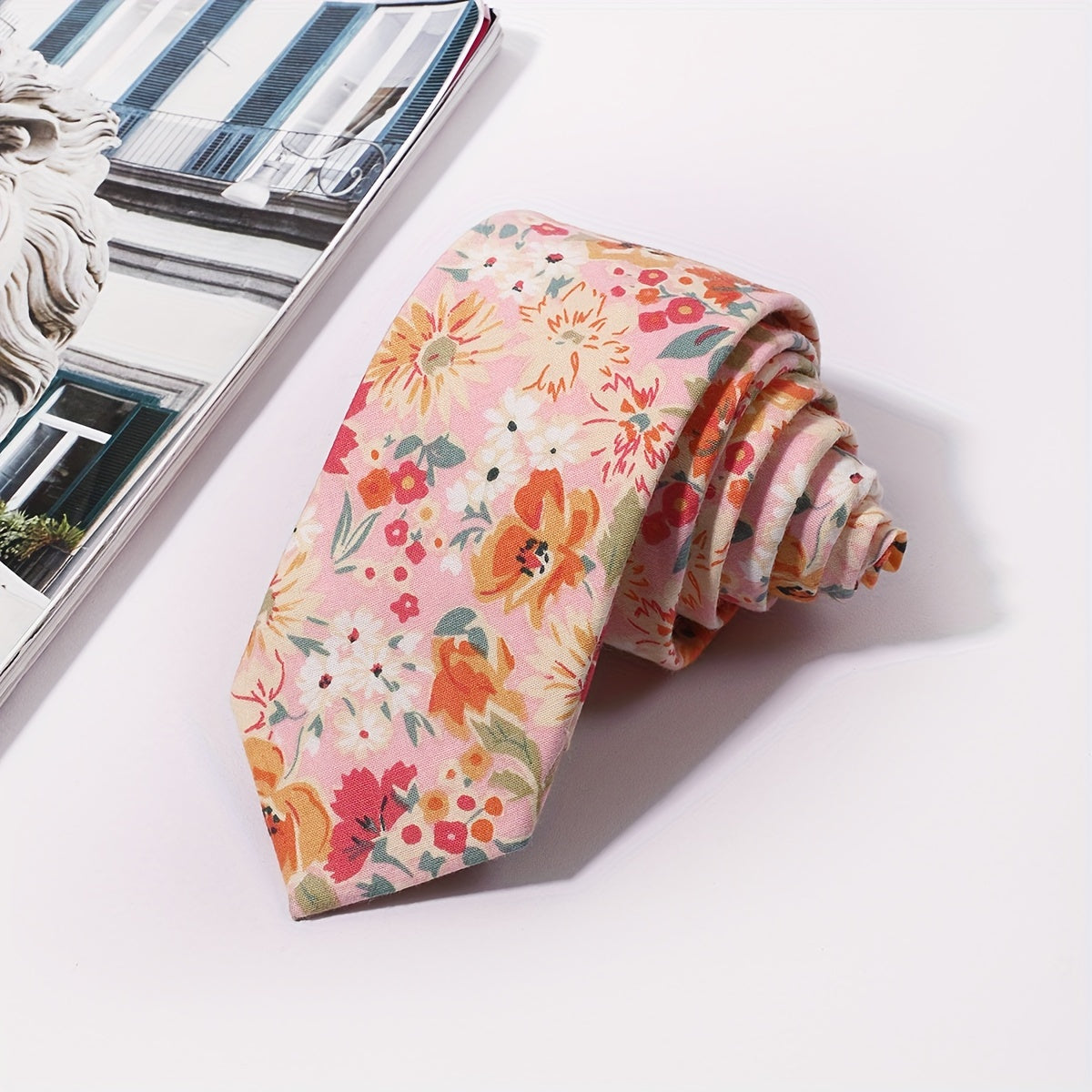 Men's Retro Floral Pattern Tie for Parties and Travel Gift Option