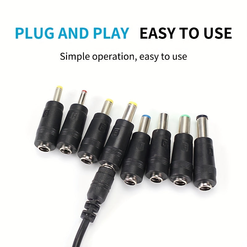 Convertidor DC Adaptador de corriente para portátil de 8 bits Conector macho a hembra 5.5x2.1mm