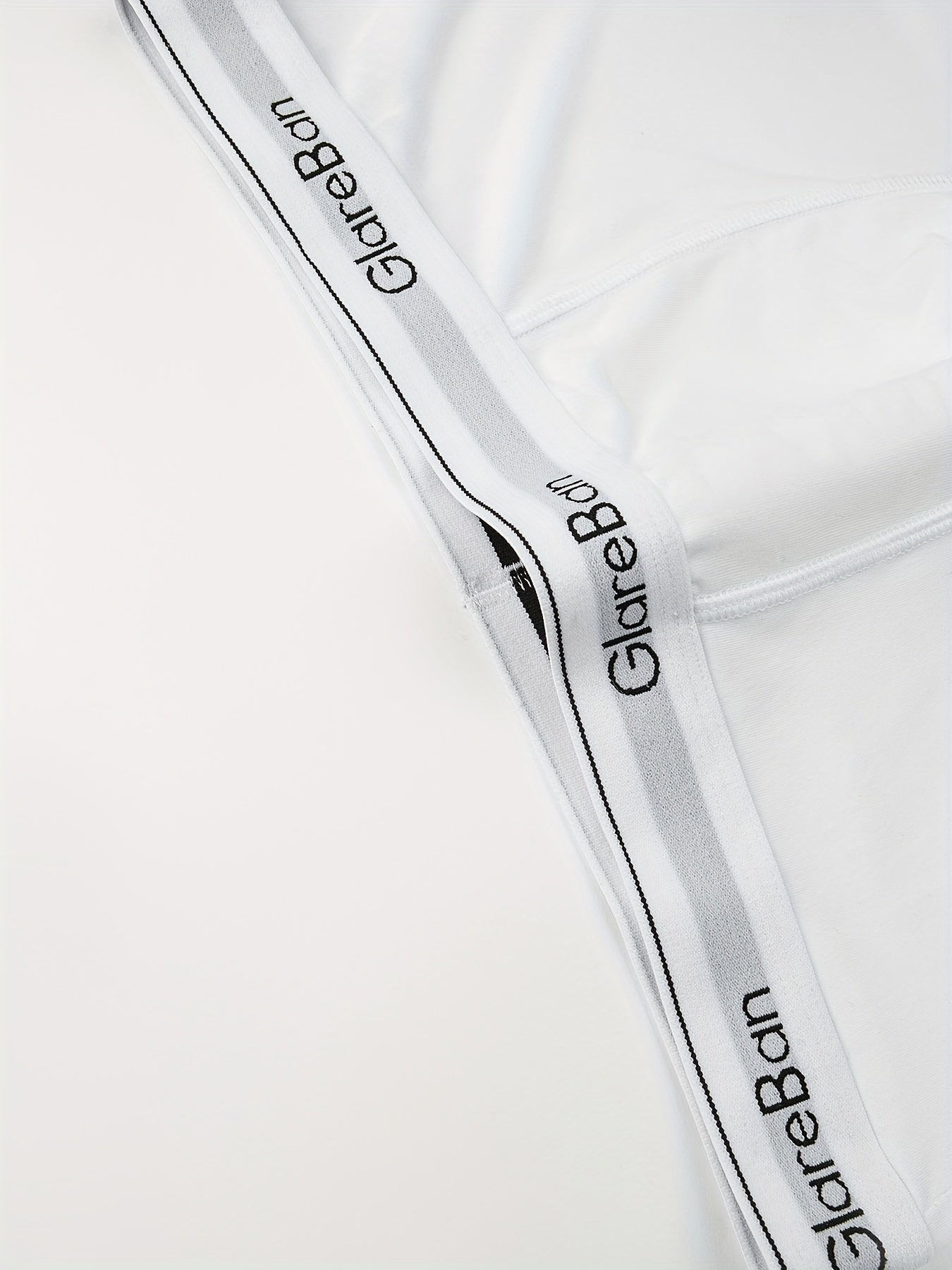 Men's White Boxer Briefs Set 3 Breathable Polyester Blend Elastic Waist Non-See-Through Comfortable Casual