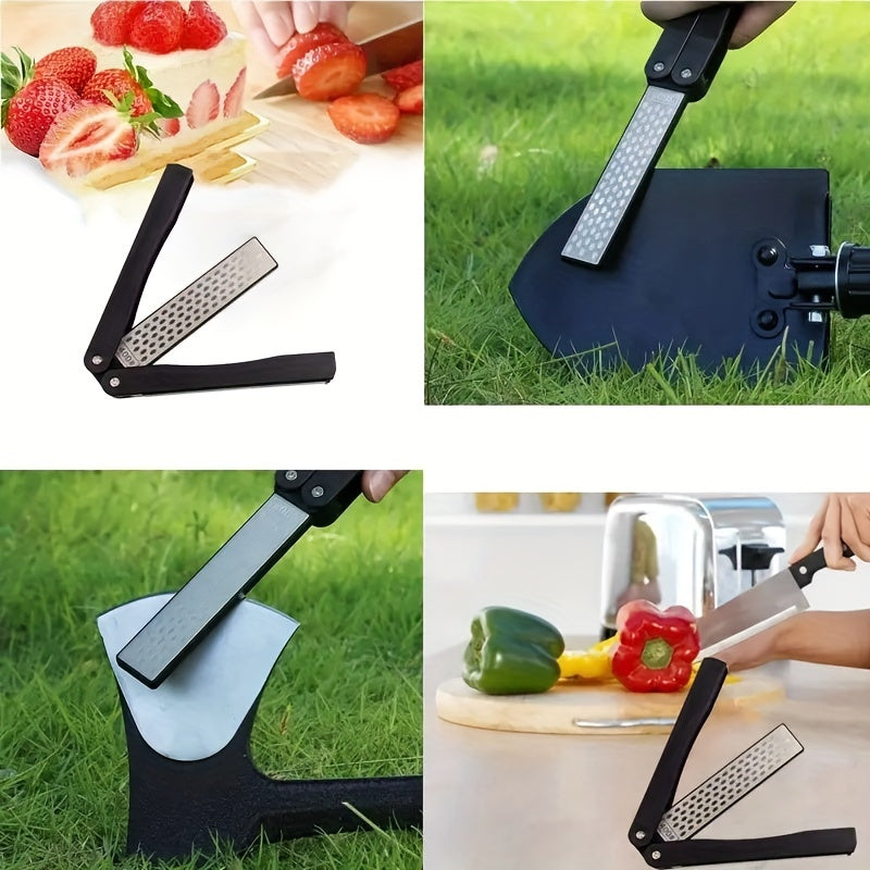 Kichik, egiluvchan, ikki qirrali tosh bilan oson pichoqni kesish uchun mo'ljallangan. Tashqi va sayohat uchun ideal.