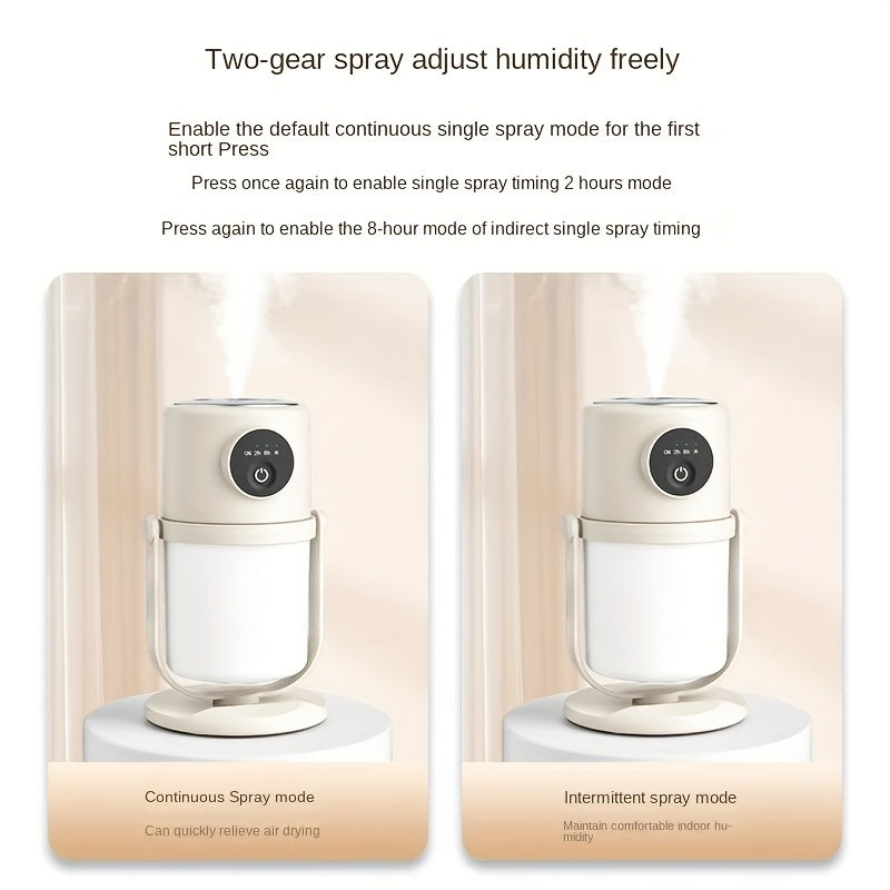 UltrQuiet Portable Humidifier with Night Light 280ml Tank for Bedroom Office Car Beige White