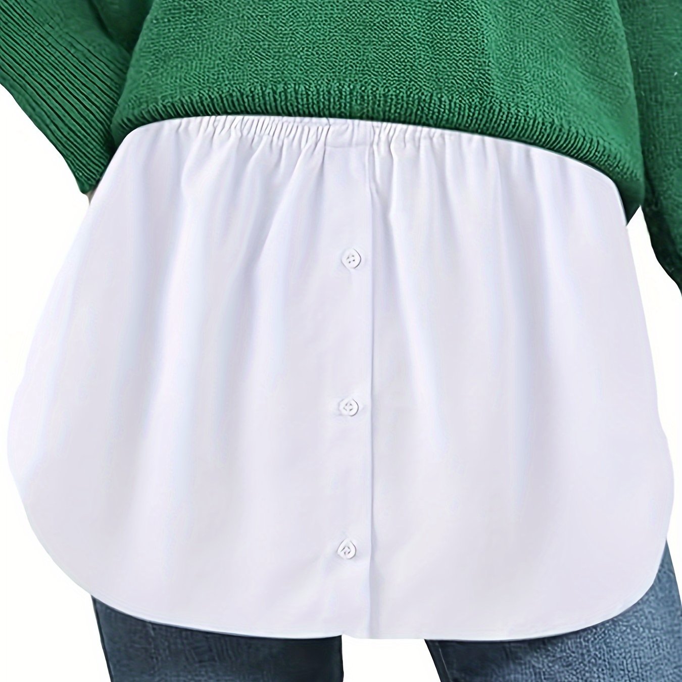 Plus Size Women's Flared Skirt Polyester Solid Color Short Length Button Detail