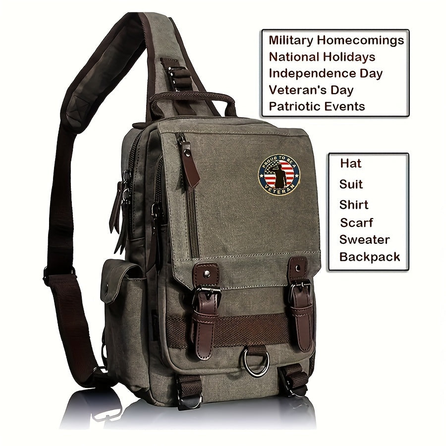 10 dona Veteran Memorial Lapel Pin Badges to'plami, Ayollar uchun Vintage Alloy Dumaloq Pinlar