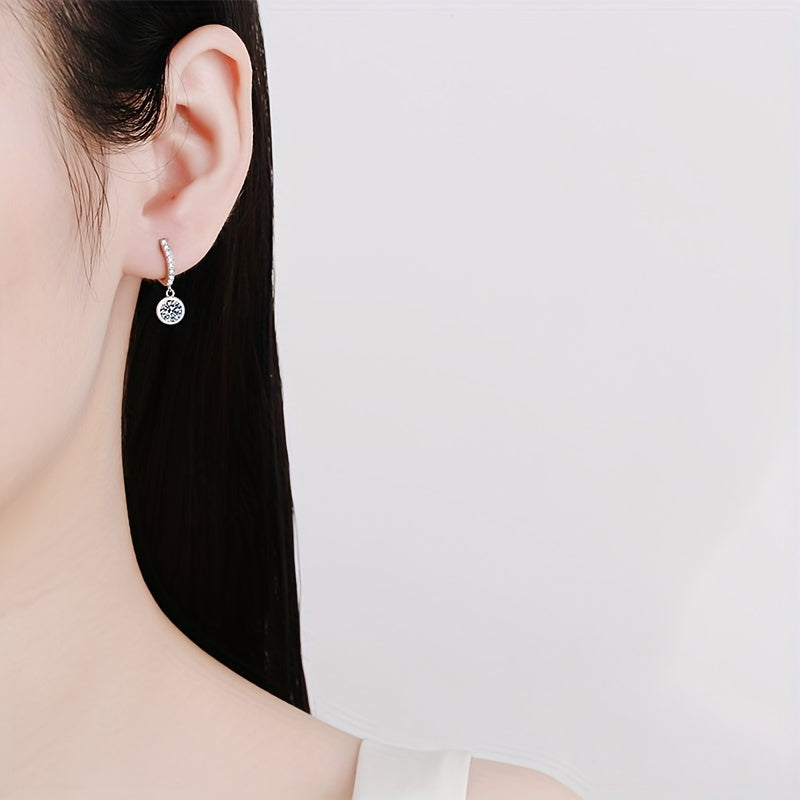 Sterling Silver Moissanite Bubble Hoop Earrings Unisex Gift for Birthday Christmas Valentine