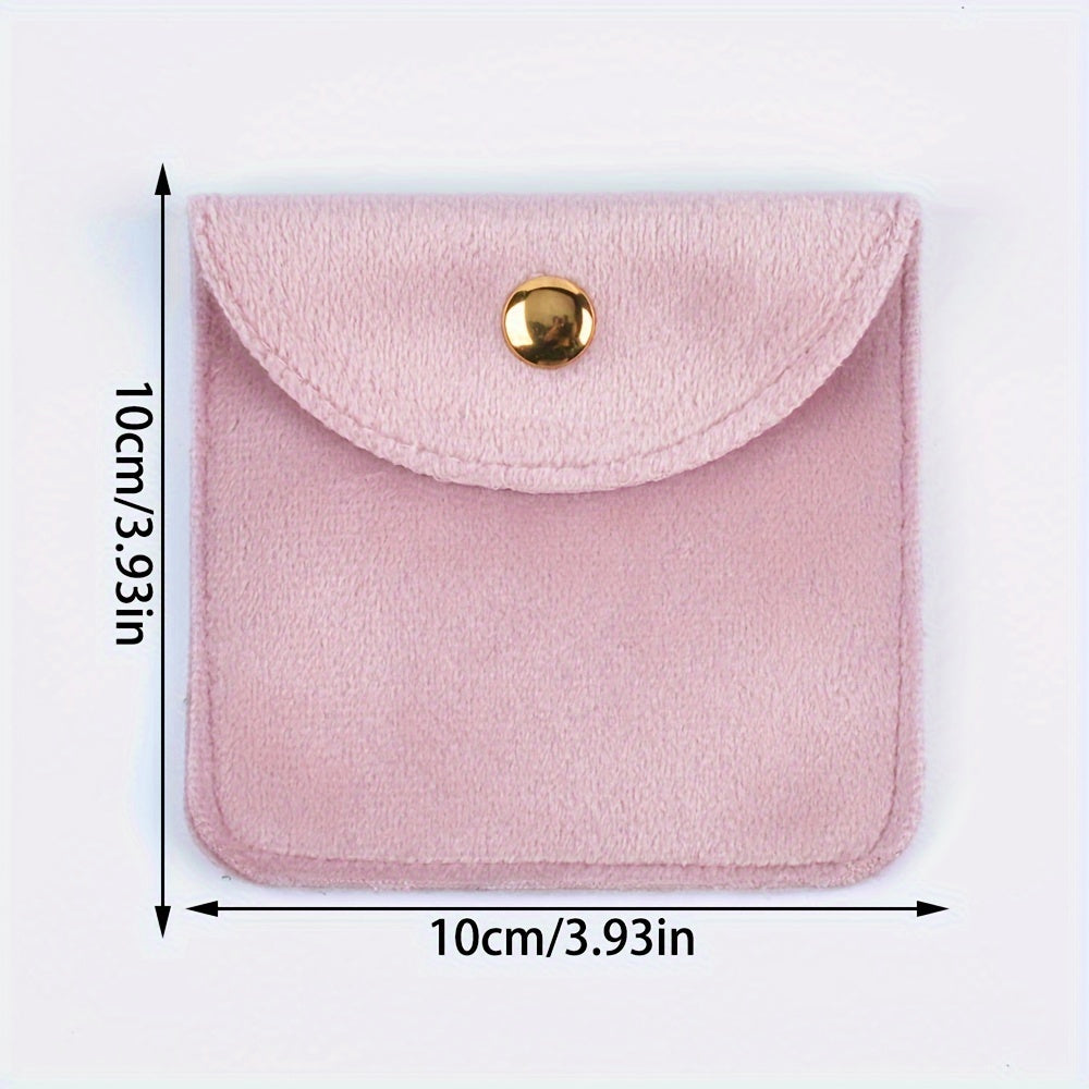 Set of 6 Velvet Jewelry Pouches with Suede Drawstring Bags for Watches Rings Earrings and Accessories