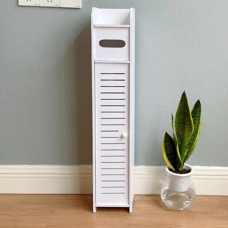 Freestanding Bathroom Cabinet with Drawer and Toilet Paper Holder 23.23 Inches High Resin