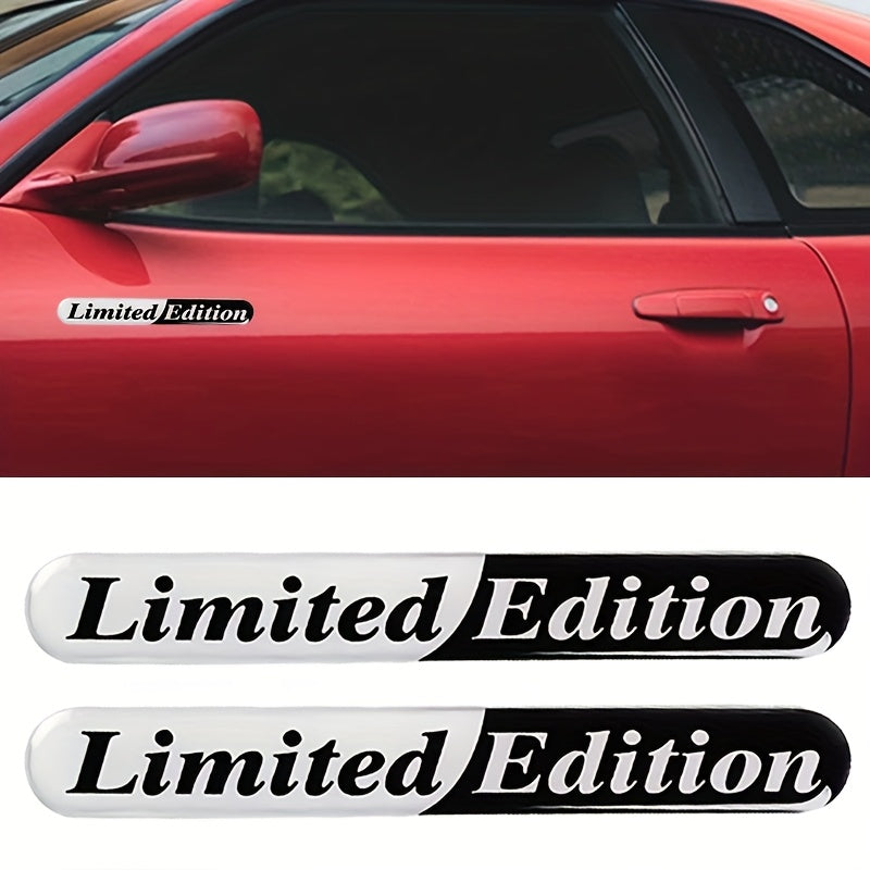 2PCS Car Emblem Badge Sticker Aluminum 3D Trunk Fender Decal Accessories