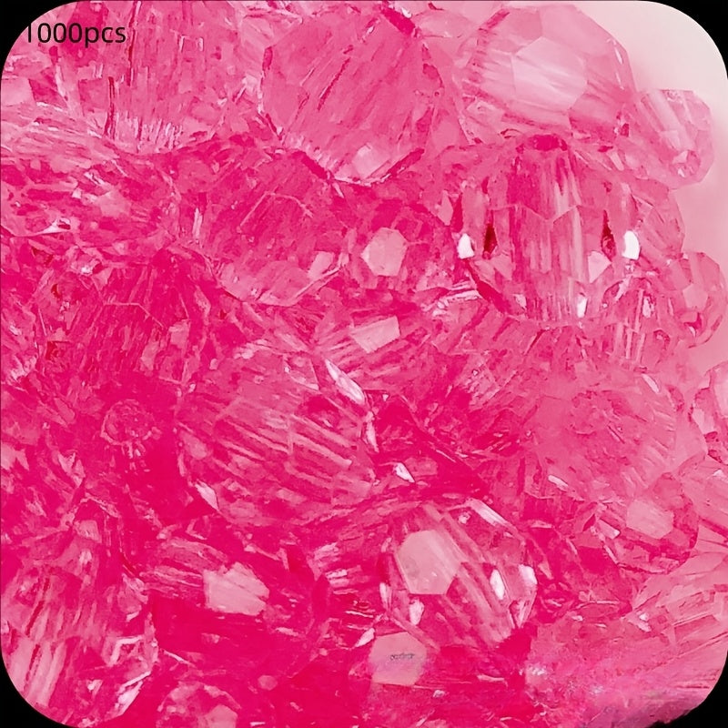 1000 piezas de cuentas de esquina de acrílico transparente de 6mm para bricolaje, joyería y decoración del hogar