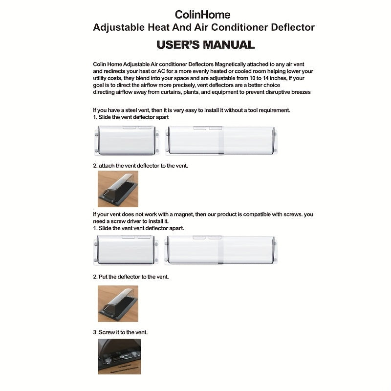 Magnetic Air Vent Deflector Adjustable Fresh Air System 1 2 or 4 Pieces