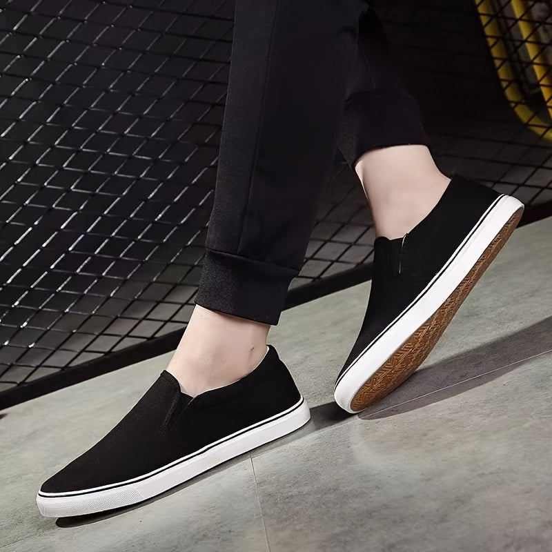 Men's Canvas Slip-On Sneakers Lightweight Breathable Casual Shoes for Spring Summer Fall