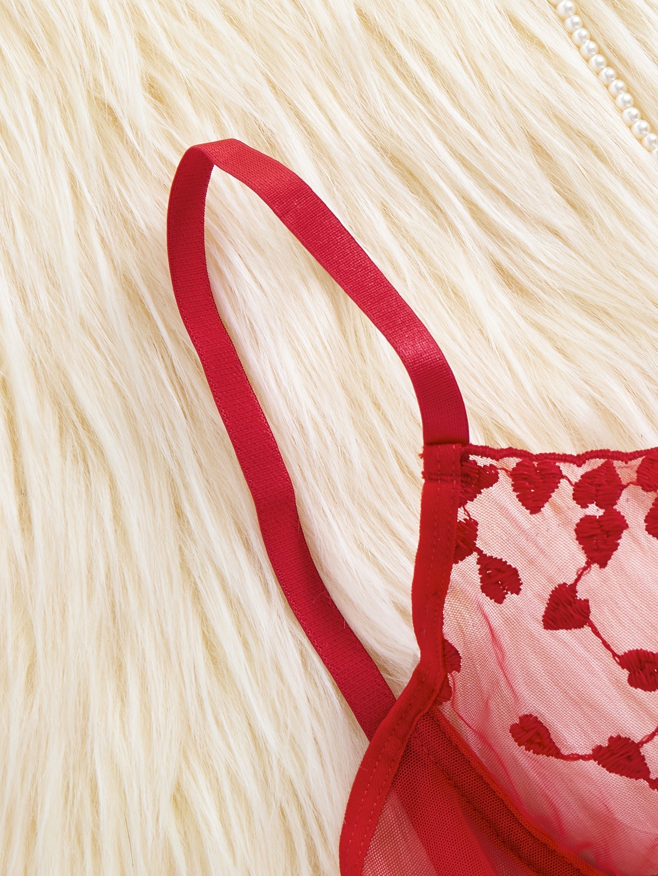 Women's Floral Embroidered Mesh Cami Bra and Panties Set Sexy Lingerie