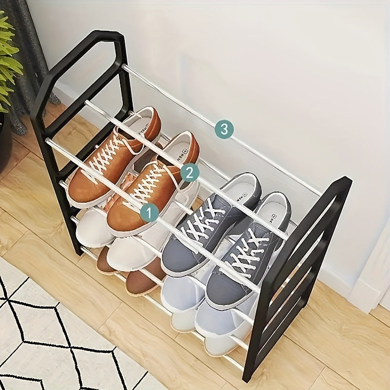 4-Tier Stainless Steel Shoe Rack Standalone Organizer for Entryway Hallway